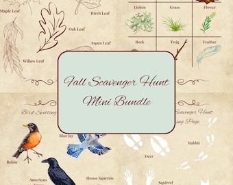 Autumn Scavenger Hunt Printables Bundle | Fall Nature Activities for Kids | Outdoor Learning