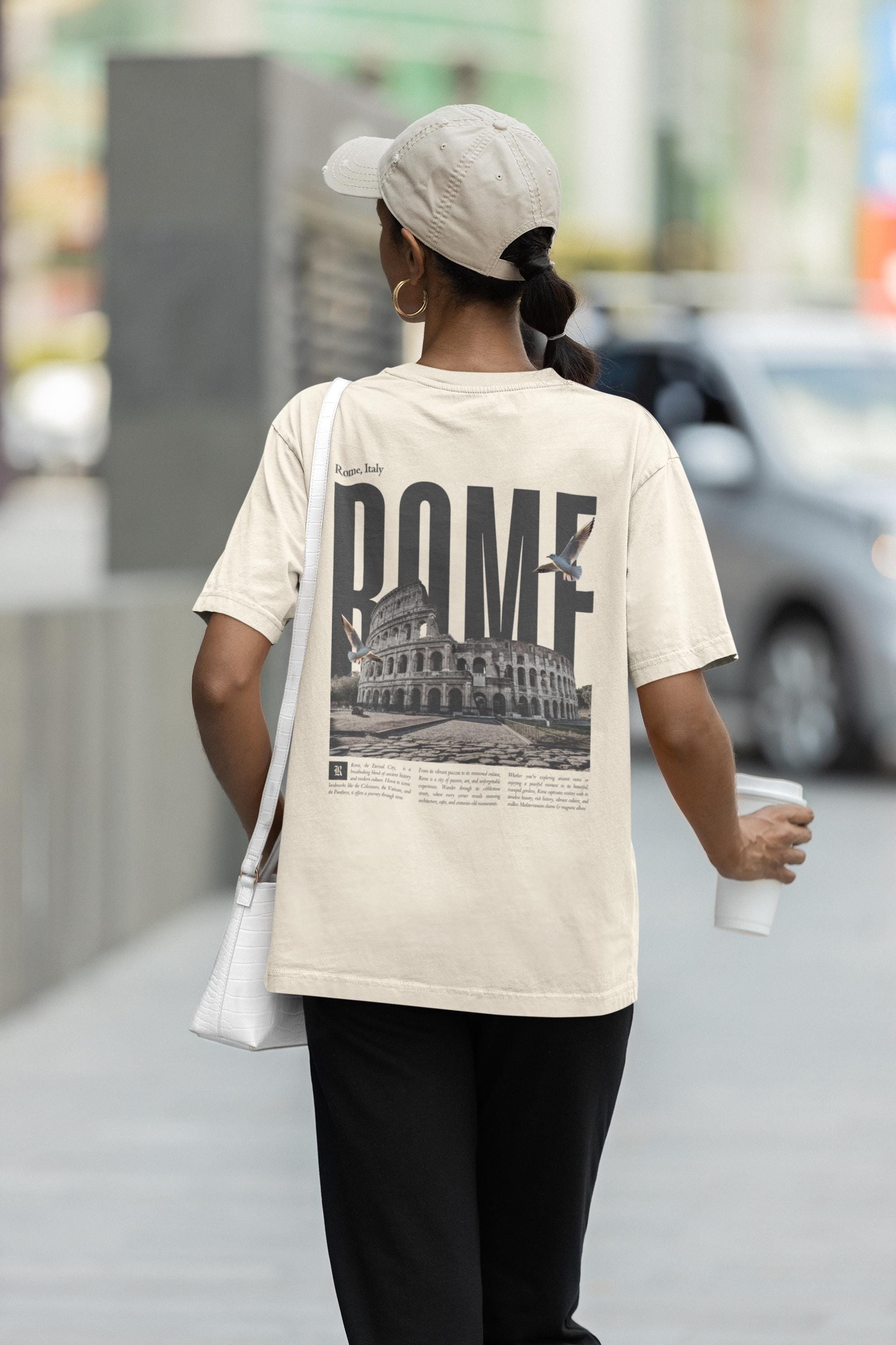 Rome Italy Colosseum Comfort Colors Tshirt, Travel Gray Graphic Shirt ...