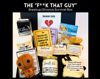 F**k That Guy Breakup Survival Box, Divorce Gift, Self-Care Package, Funny Breakup Gift, Breakup Care Package