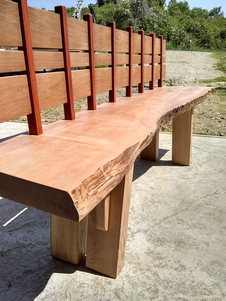 Live Edge Bench w Back *Free Shipping*