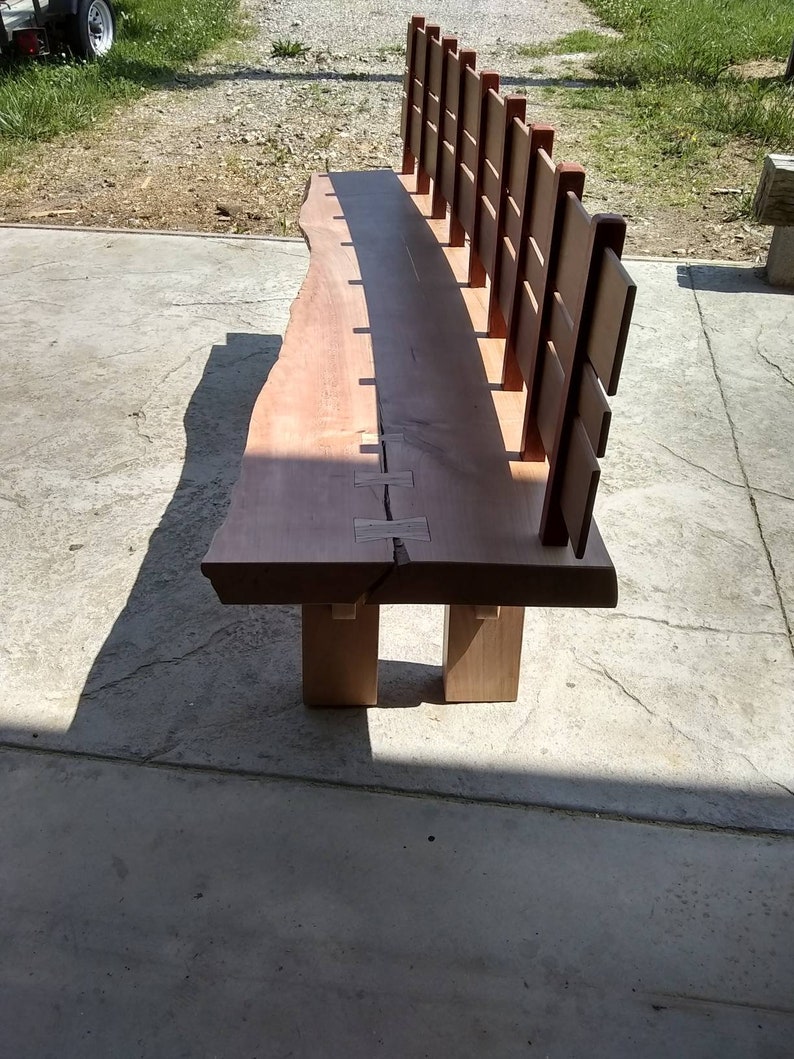 Live Edge Bench w Back *Free Shipping*