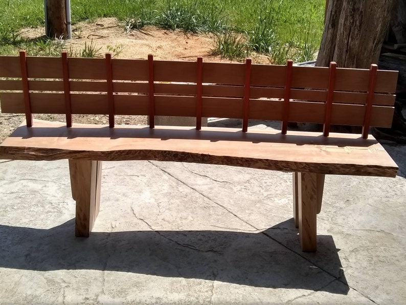Live Edge Bench w Back *Free Shipping*