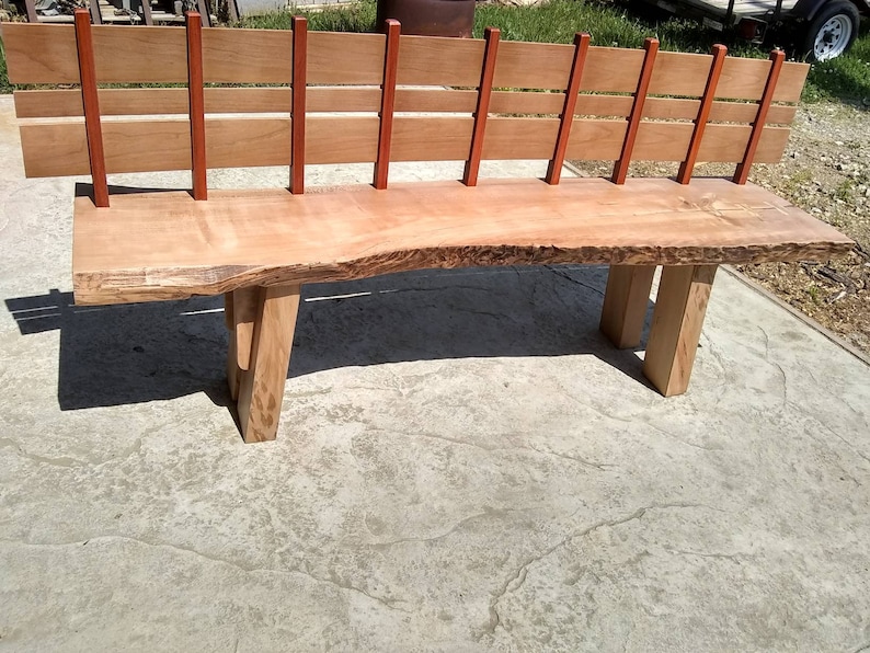 Live Edge Bench w Back *Free Shipping*