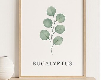 Eucalyptus Leaves – Minimalist Botanical Wall Art – Digital Download – Nature Home Decor