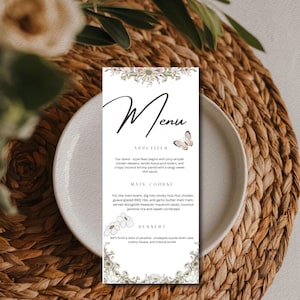 Printable Birthday Dinner Menu template - Editable Event menu for party, celebration, or Birthday Dinner - Instant Download