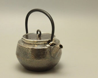 Handmade Teapot Pure 999 Silver 850ml 490gr | Japanese Style | Herbal Water Pot Kettle | Electric Stove Safe |  THETASTESTYLE S001