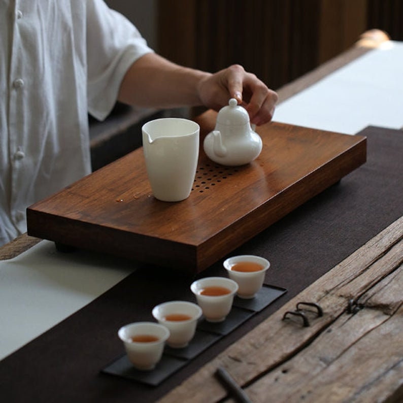 Bamboo Tea Tray Heavy Natural Bamboo Tea Table Gong Fu Etsy