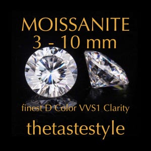 FACTORY MOISSANITE | White Round 3-10mm | 1pc | D Color VVS1 Flawless | GRA Certificate | Diy Loose Gemstone Craft Supply thetastejewelry