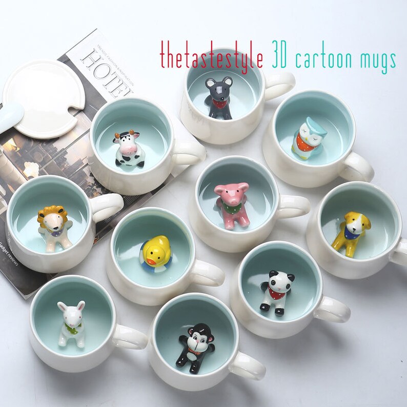 THETASTESTYLE FREE GIFT Creative Ceramic Mugs 3D Porcelain Etsy