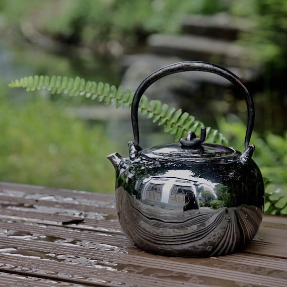 Handmade Teapot Pure 999 Silver 850ml 495gr Japanese Style Herbal