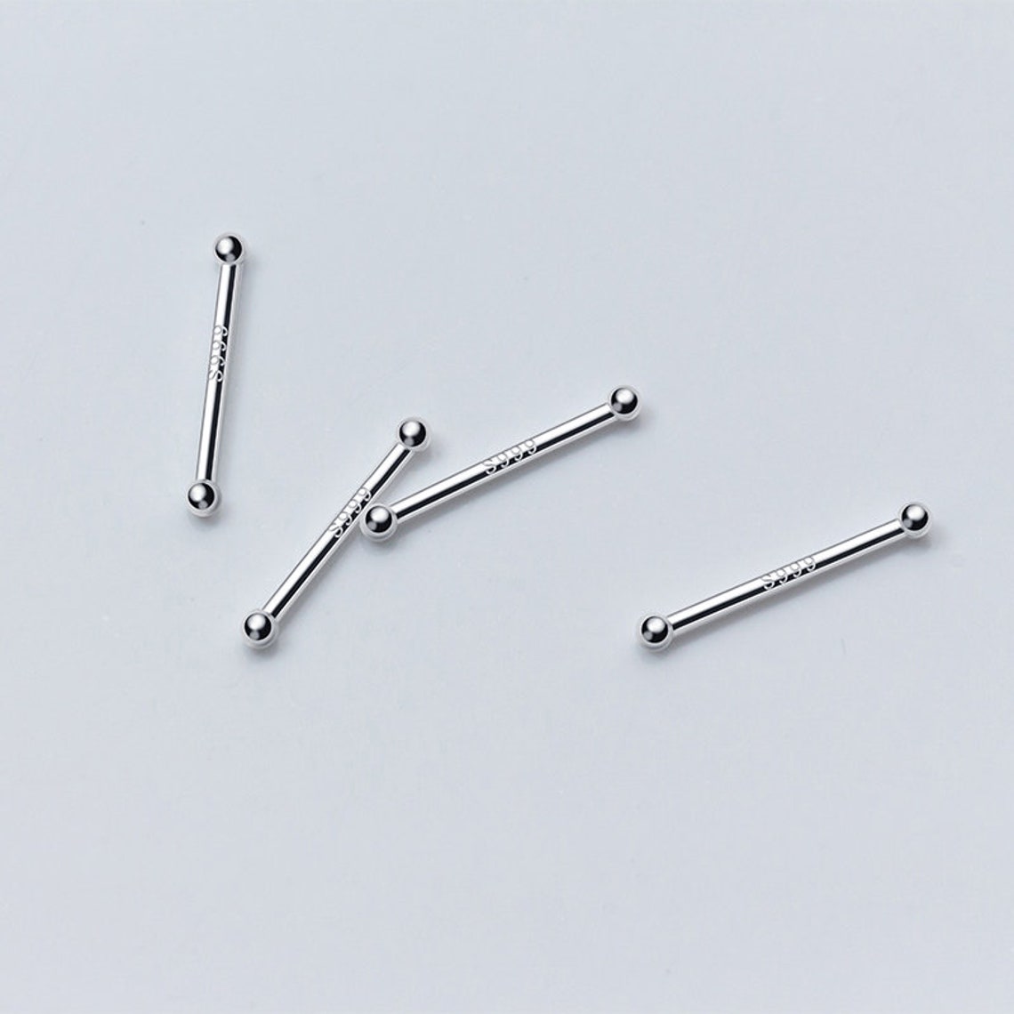 999 Silver INVISIBLE EAR STICKS 3 or 5 Pair Simple Double Etsy