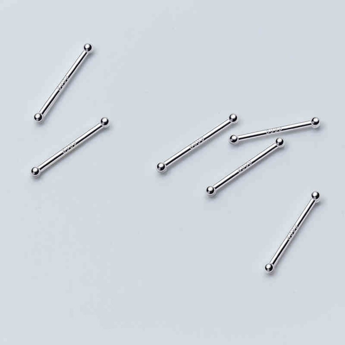 999 Silver INVISIBLE EAR STICKS 3 or 5 Pair Simple Double Etsy