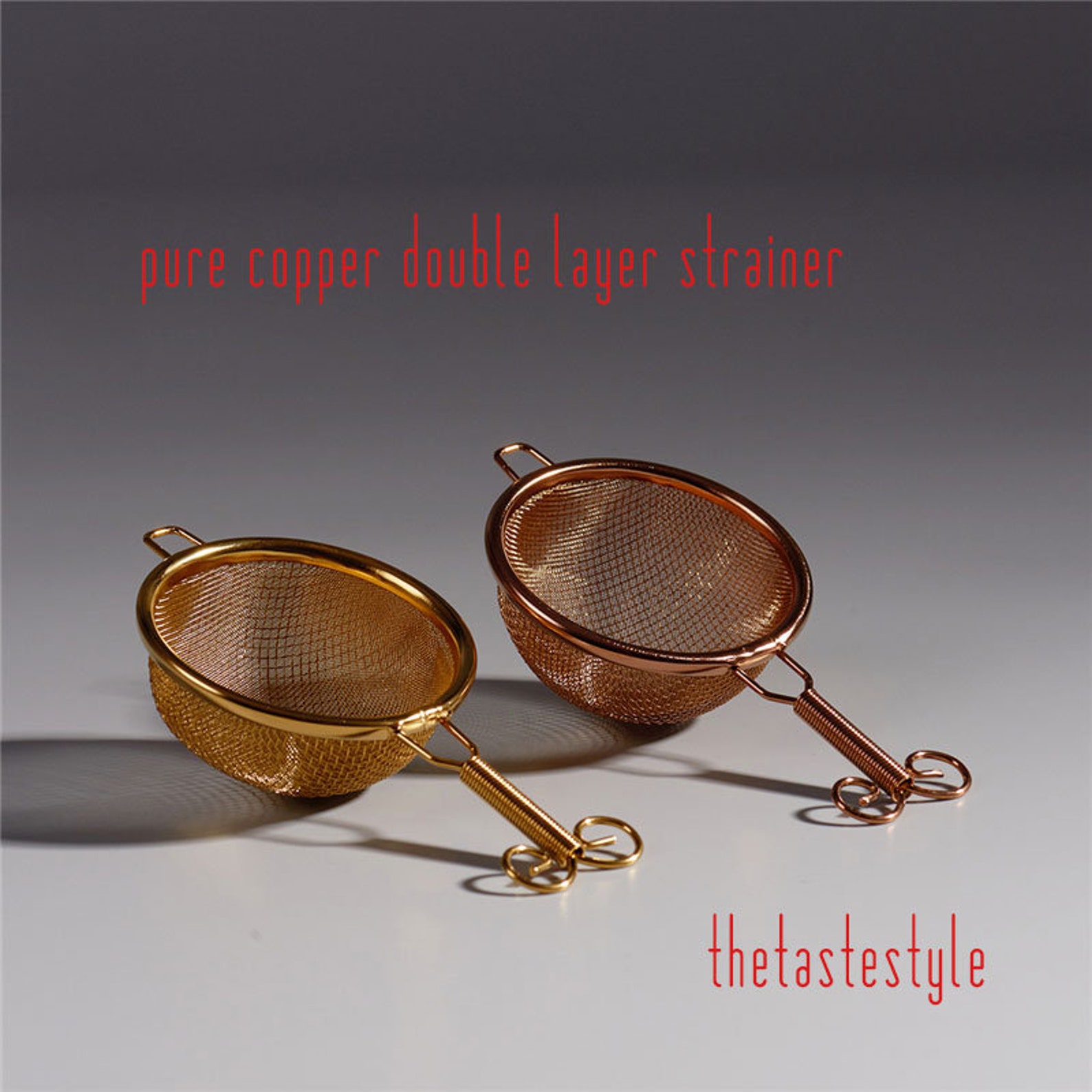 COPPER TEA STRAINER Double Layer Filter Tea Copperware Etsy