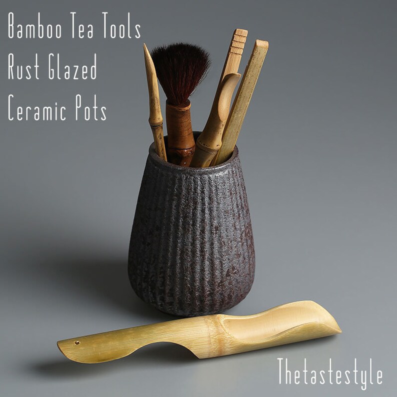 THETASTESTYLE Japanese Bamboo Tea Tools Ceramic Pot Rust Etsy