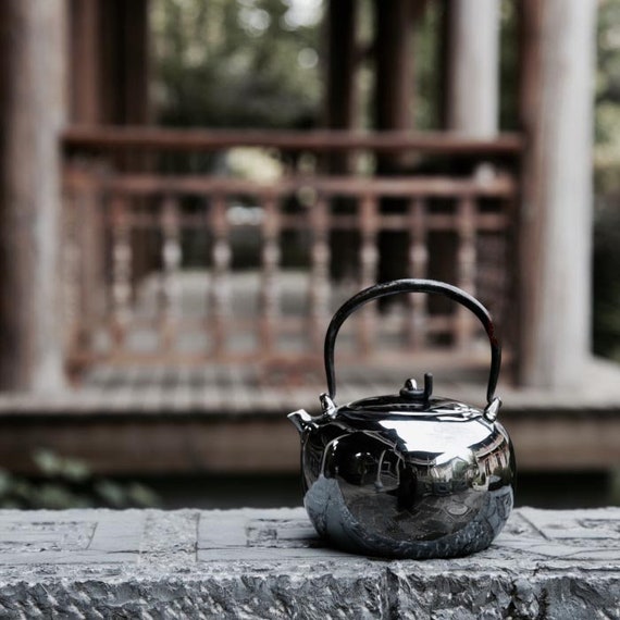 Handmade Teapot Pure 999 Silver 850ml 495gr Japanese Style Herbal