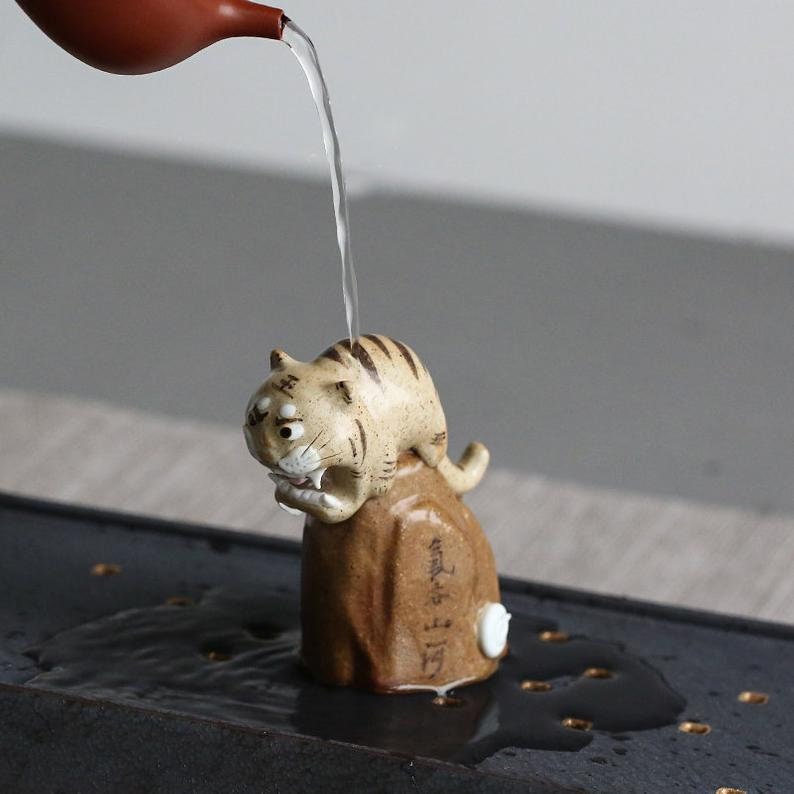 CERAMIC TEA PETS / Tiger Tea Pet / Handmade Tea Pet / Tiger Etsy