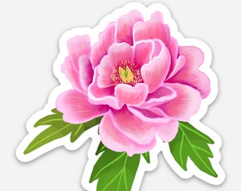 Pink Peony VINYL WATERPROOF STICKER