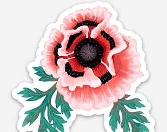 Coral Poppy VINYL WATERPROOF STICKER