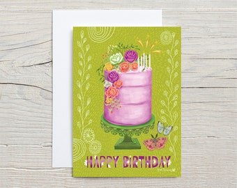 Happy Birthday Cake GREETING CARD
