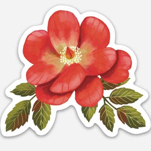 Red Rose VINYL WATERPROOF STICKER