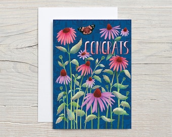 Congrats with Coneflowers  GREETING CARD