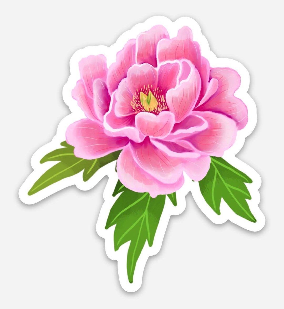 Pink Peony VINYL WATERPROOF STICKER - Etsy