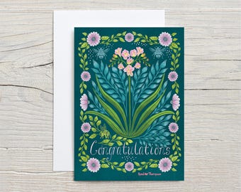 Congratulations with Freesias - GREETING CARD