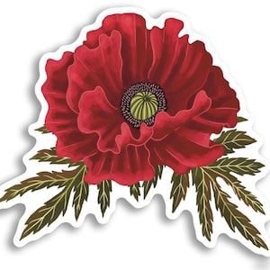 Red Poppy VINYL WATERPROOF STICKER