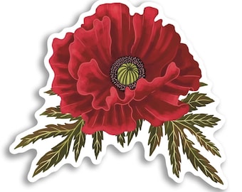 Red Poppy VINYL WATERPROOF STICKER