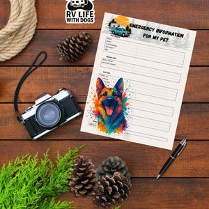 Emergency Pet Info Sheet + Free Stickers | Printable Dog or Cat Emergency Information Form for Sitters, Boarding & RV Travel