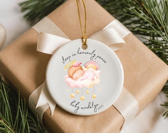 Baby Memorial Ornament • Personalized Angel Keepsake • Infant Loss Remembrance Gift • Miscarriage Tribute Ornament