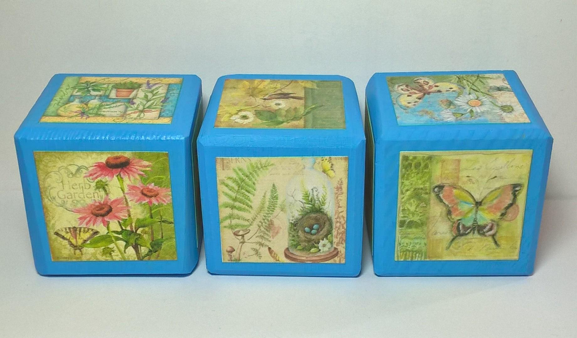 Wood Blocks - Picture Blocks - Decorative Wood - Desk Sitters - Country ...