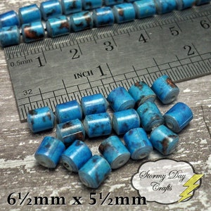 Turquoise Paper Beads, Blue Stone Hand rolled Beads, Faux Stone Paper Beads, Loose Beads, Unique Beads, Handmade Beads, Jewelry Supplies