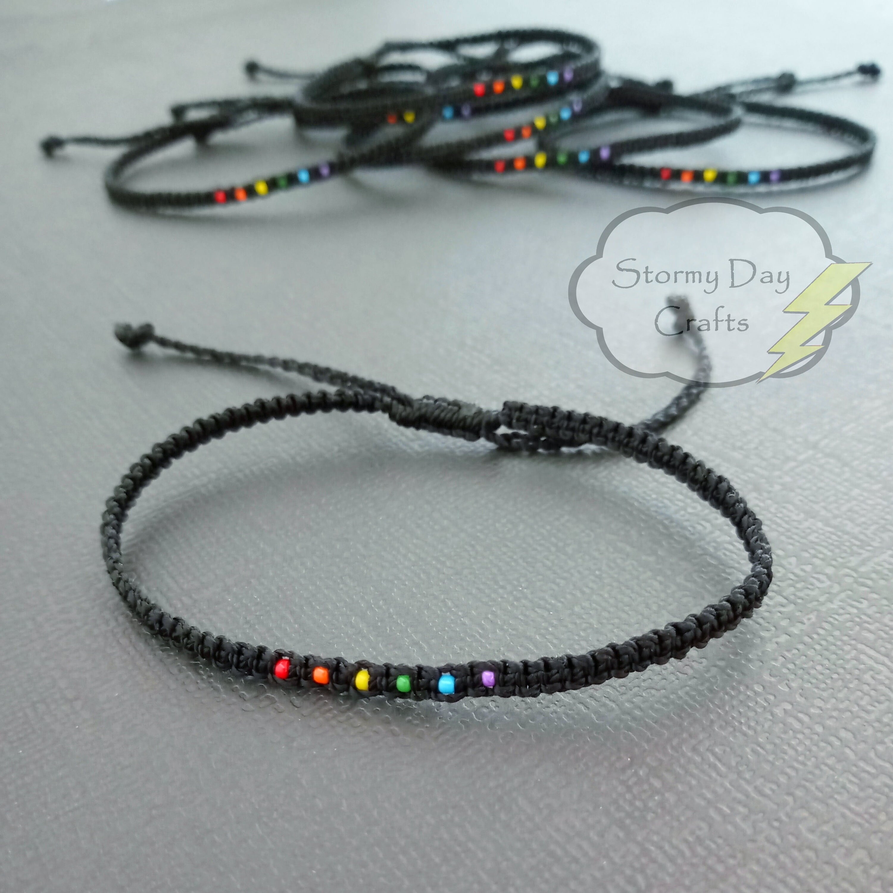 Subtle Rainbow Stackable Friendship Bracelet 3 Color Options to