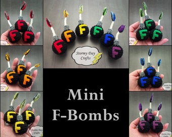 Crochet F Bomb Stress Ball - Funny Desk Toy - Handmade Novelty Gift