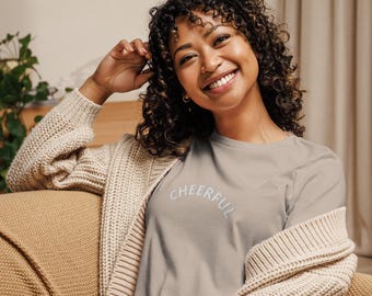 VROLIJK ontspannen dames-T-shirt met borduursel