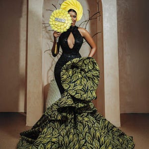 African Print Mermaid Maxi Dress: Ankara Party Gown