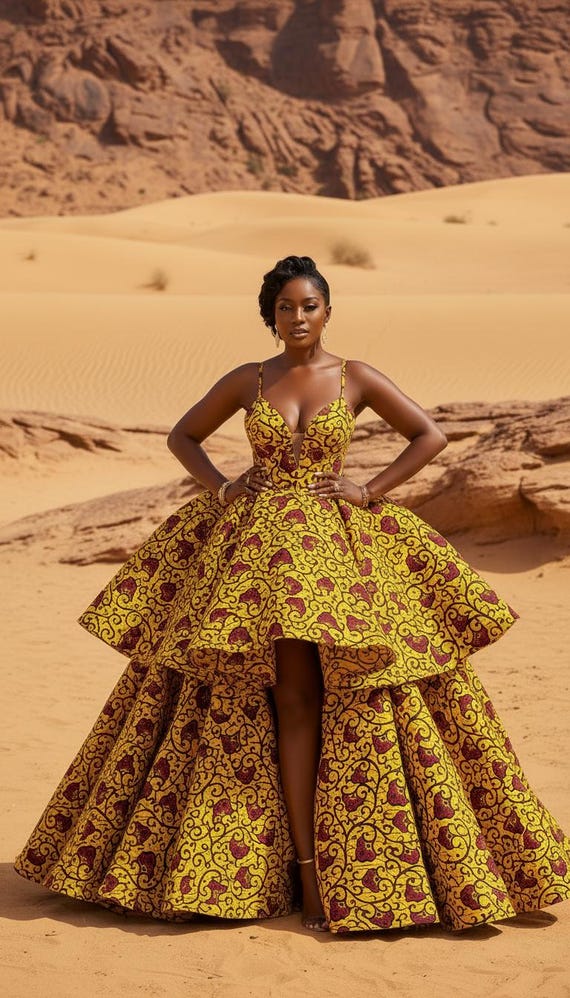 custom african prom dress Grace, elegance, and confidence all stitched into one unforgettable prom look This custom-made satin beauty was designed to make her feel like royalty the moment she walked in. From the luxurious