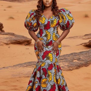 red carpet african print dresses Claude Kameni of @LaviebyCK luxury haute Ankara Red-Carpet dresses