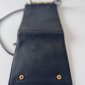 Brighton One World Crossbody Bag Women Black Leather Gold Scroll Hardware image 7