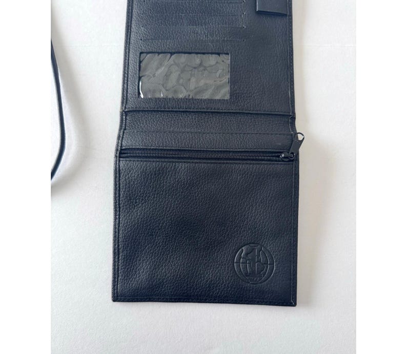 Brighton One World Crossbody Bag Women Black Leather Gold Scroll Hardware image 5