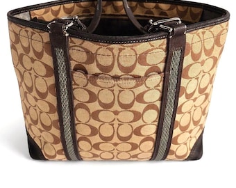 Vintage Coach Y2K Beaded Tote Bag 2005 Signature C Monogram Gallery