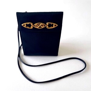 Brighton One World Crossbody Bag Women Black Leather Gold Scroll Hardware image 11