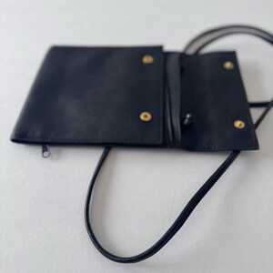 Brighton One World Crossbody Bag Women Black Leather Gold Scroll Hardware image 8