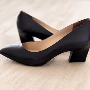 Vintage Cole Haan Nike Air Leather Stacked Block Heel Size 7B