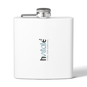 HVITALE - Vital for Survival. Fun and Stylish Stainless Steel Flask, Groomsmen Gifts, Gift for Him