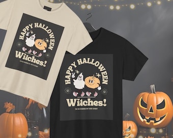 Fröhliches Halloween Hexen T-Shirt: Gruseliges Baumwoll T-Shirt