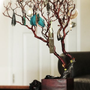 24" Red Jewelry Tree / Jewelry Organizer