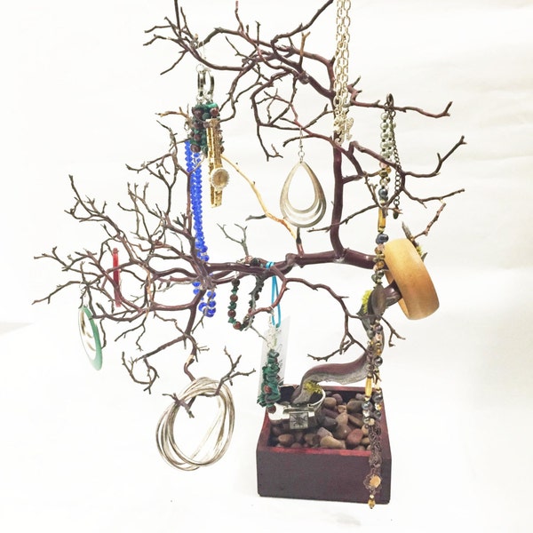 19" Red Jewelry Tree Accessory holder / Jewelry Organizer