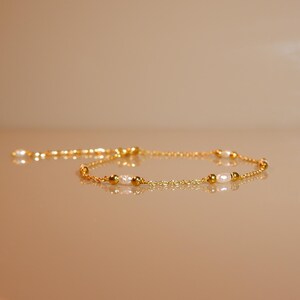 Dainty 18K Gold Pearl Bracelet: Sterling Silver Freshwater Pearl Jewelry